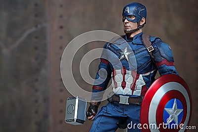 Close up of Captain America Civil War superheros figure action Editorial Stock Photo