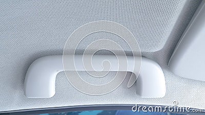 Close up of car handrail. Hand grip in car for safety Stock Photo