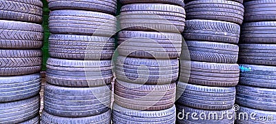 Close up of car tyres Stock Photo