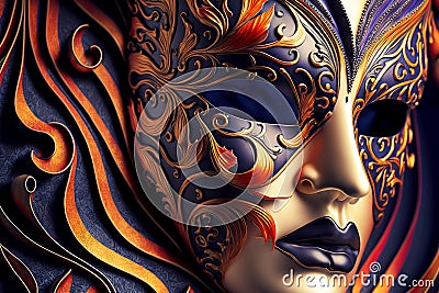 close-up carnival mask, theatrical background Stock Photo