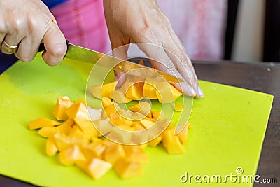 Close up of carving pumpkin Stock Photo