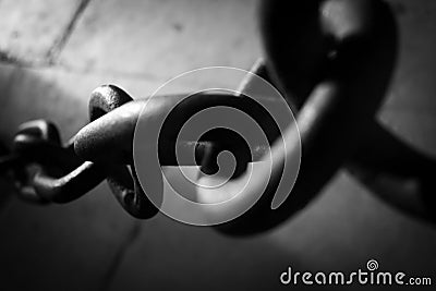 Close up of chain link Stock Photo