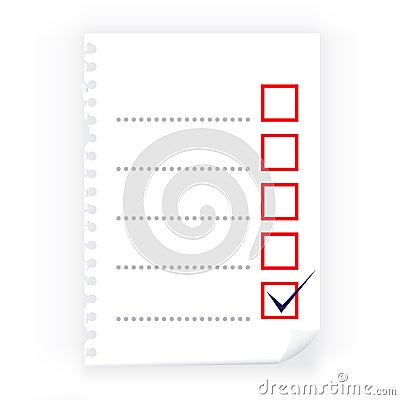 Close up of checkbox notepad Stock Photo