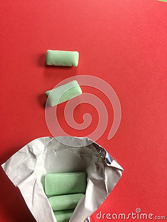 Pack of chewing gums open Stock Photo