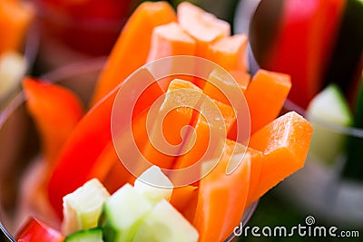 Close up of chopped vegetable snack Stock Photo