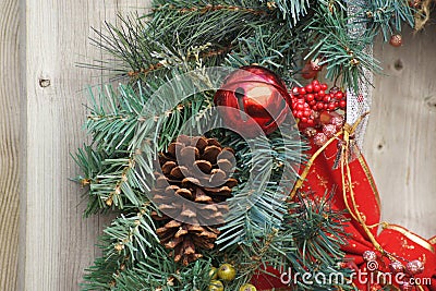 Close up Christmas Wreath Stock Photo