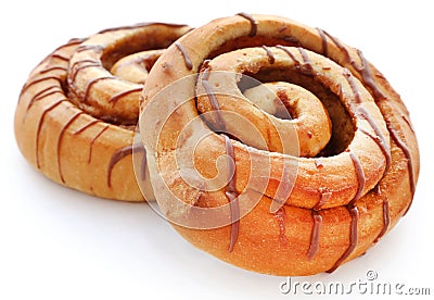 Close up of a cinnamon bun Stock Photo