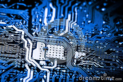 Close up of Circuits Electronic on Mainboard Technology computer background logic board,cpu motherboard,Main board,sys Stock Photo