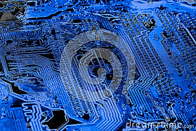 Close up of Circuits Electronic on Mainboard Technology computer background logic board,cpu motherboard,Main board,sys Stock Photo