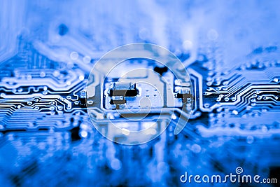 Close up of Circuits Electronic on Mainboard Technology computer background logic board,cpu motherboard,Main board,sys Stock Photo