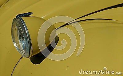 Headlight of an Old CitroÃ«n Car Stock Photo