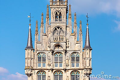 Close up of the city hall in the Dutch city of Gouda Stock Photo