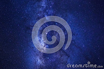 Close up of clearly milky way galaxy with stars and space dust i Stock Photo