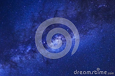 Close up of clearly milky way galaxy with stars and space dust i Stock Photo