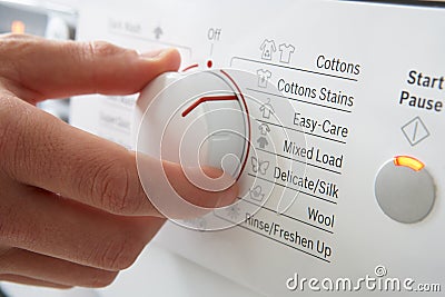 Close up of clothes washer dial Stock Photo