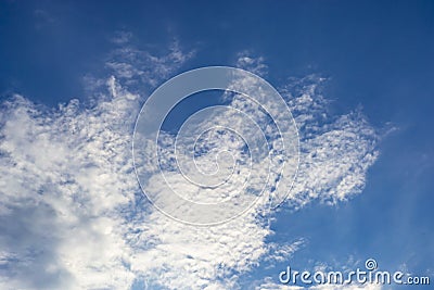 Close-up of clouds in the form of a dog profile in the blue sky Stock Photo