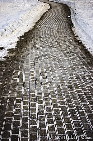 Close up of cobblestone pavement Stock Photo