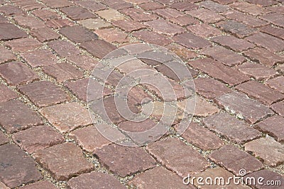 Close up of cobblestone pavement background Stock Photo