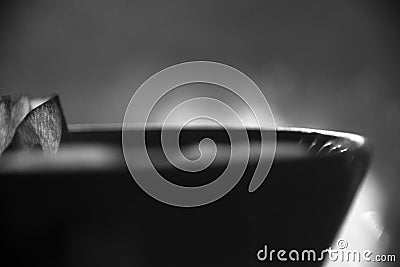 Close up abstract image of coffee filter in black and white Stock Photo