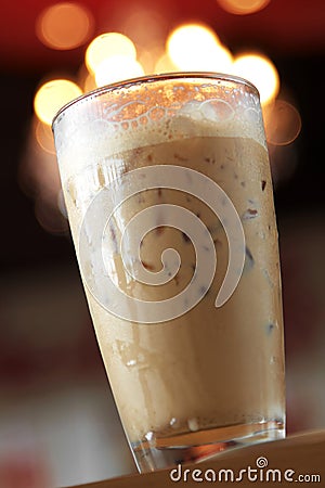 Close up cold cappuccino Stock Photo