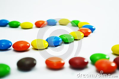 Close Up of Colorful Candy With Clipping Path Stock Photo