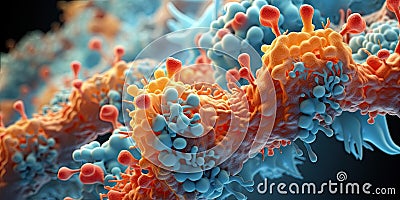 a close up of a colorful cell Stock Photo