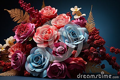 A close-up of a colorful flower or bouquet, showcasing the beauty of various shades and tones. Stock Photo