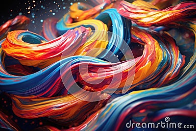 close-up of colorful, swirling jump ropes in action Stock Photo