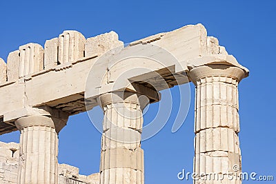 Close up of columns in Parthenon temple Stock Photo
