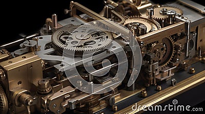 close-up of a complex mechanical device one generative AI Stock Photo