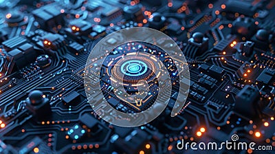 Close Up of Computer Circuit Board, Quantum Computers Stock Photo