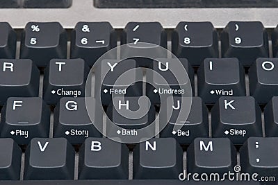 Close up of computer keyboard with baby buttons Stock Photo