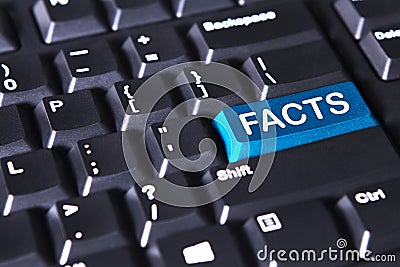 Computer keyboard with fact word Stock Photo