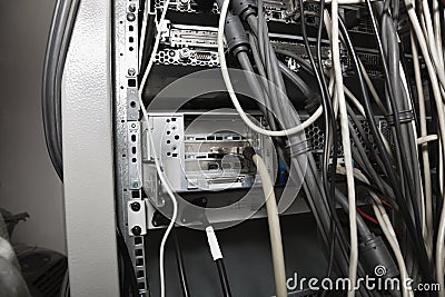 Close-up of configuration of wires Stock Photo