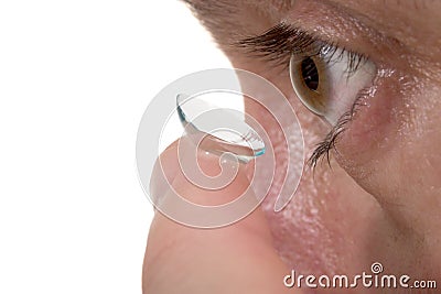 Close-Up Of Contact Lens And Eye 1 Stock Photo