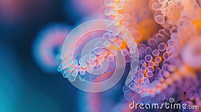 A close up of a coral with bubbles on it, AI Stock Photo