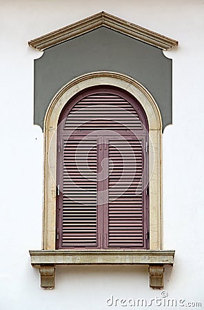 Close up of Corinthian Architecture Window Stock Photo