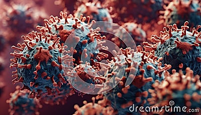 Close up of coronavirus. Contagious disease. Stock Photo