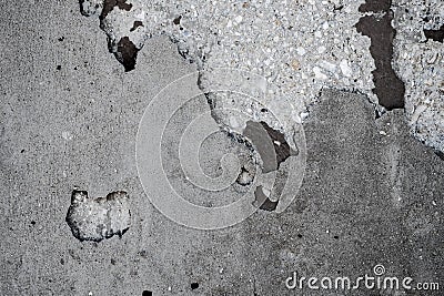 Close up of cracked cement wall/grunge wall texture background Stock Photo