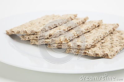 Close-up of crackers in plate Stock Photo