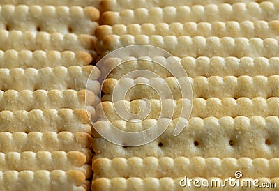 close up of crackers in a row wallpaper Stock Photo