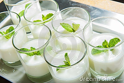 Close up of cream deserts. Stock Photo