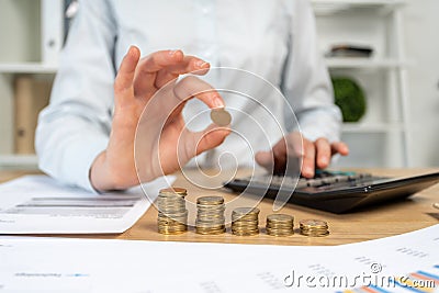 Close up cropped economist financier sale manager agent marketer Stock Photo