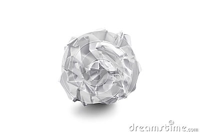 Close-up of crumpled paper ball with shadow Stock Photo