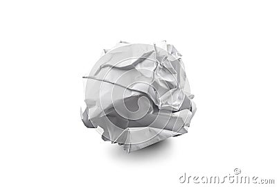 Close-up of crumpled paper ball with shadow Stock Photo