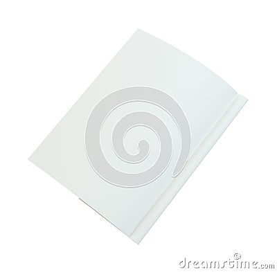 Close up of a crumpled unfolded paper on white background. 3d rendering Stock Photo