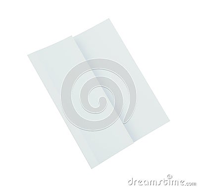 Close up of a crumpled unfolded piece of paper. 3d rendering. Stock Photo