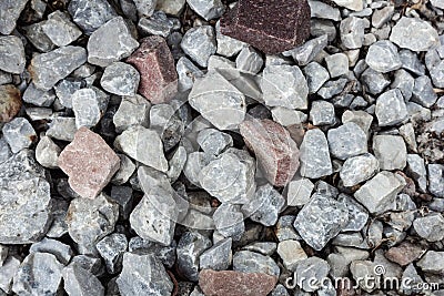 Close up of crushed rock, stone raw material for construction industry Stock Photo
