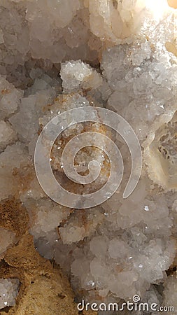 Close up crystals inside a geode Stock Photo