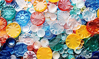 Close-up of cut pieces of plastic bottles Stock Photo